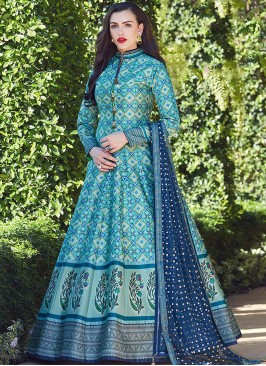 Blue Art Silk Readymade Suit