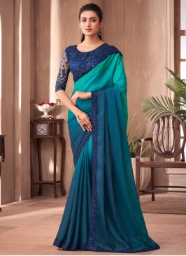 Blue Border Silk Traditional Saree