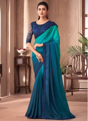 Blue Border Silk Traditional Saree