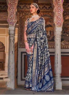 Blue Casual Silk Traditional Saree