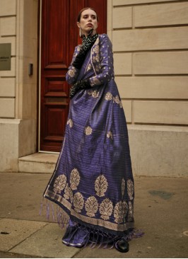 Blue Ceremonial Contemporary Saree