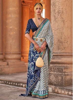 Blue Ceremonial Trendy Saree