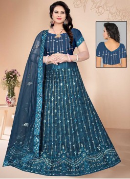 Blue Color A Line Lehenga Choli