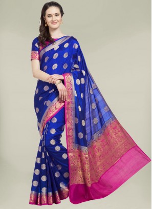 Blue Color Banarasi Silk Ladies Saree