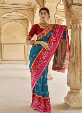 Blue Color Banarasi Silk Saree