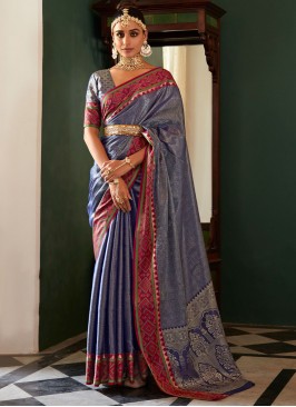 Blue Color Classic Saree