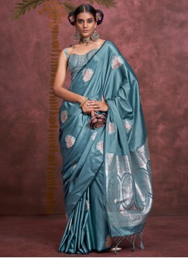 Blue Color Contemporary Saree