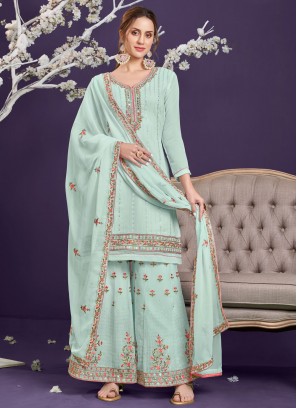 Blue Color Designer Pakistani Suit