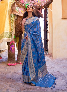 Blue Color Designer Traditional Saree