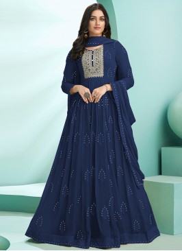 Blue Color Georgette Anarkali Dress