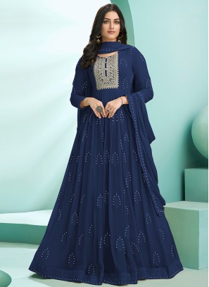 Blue Color Georgette Anarkali Dress