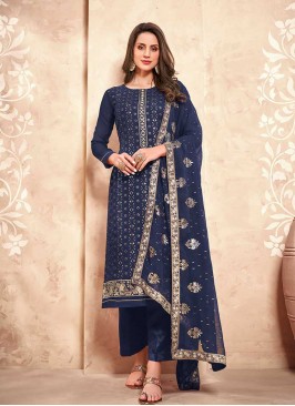 Blue Color Georgette Salwar Suit