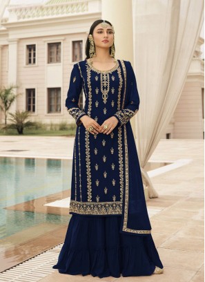 Blue Color Georgette Shrara Suit