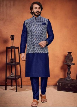 Blue Color Kurta With Jacket