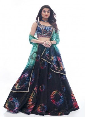 Blue Color Chiffon  Lehenga Choli