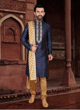 Blue Color Mens Wear Kurta With Payjama