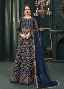 Blue Color Net Anarkali Suit
