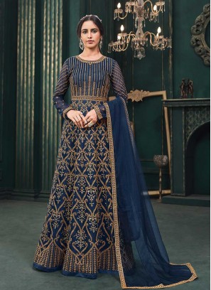 Blue Color Net Anarkali Suit