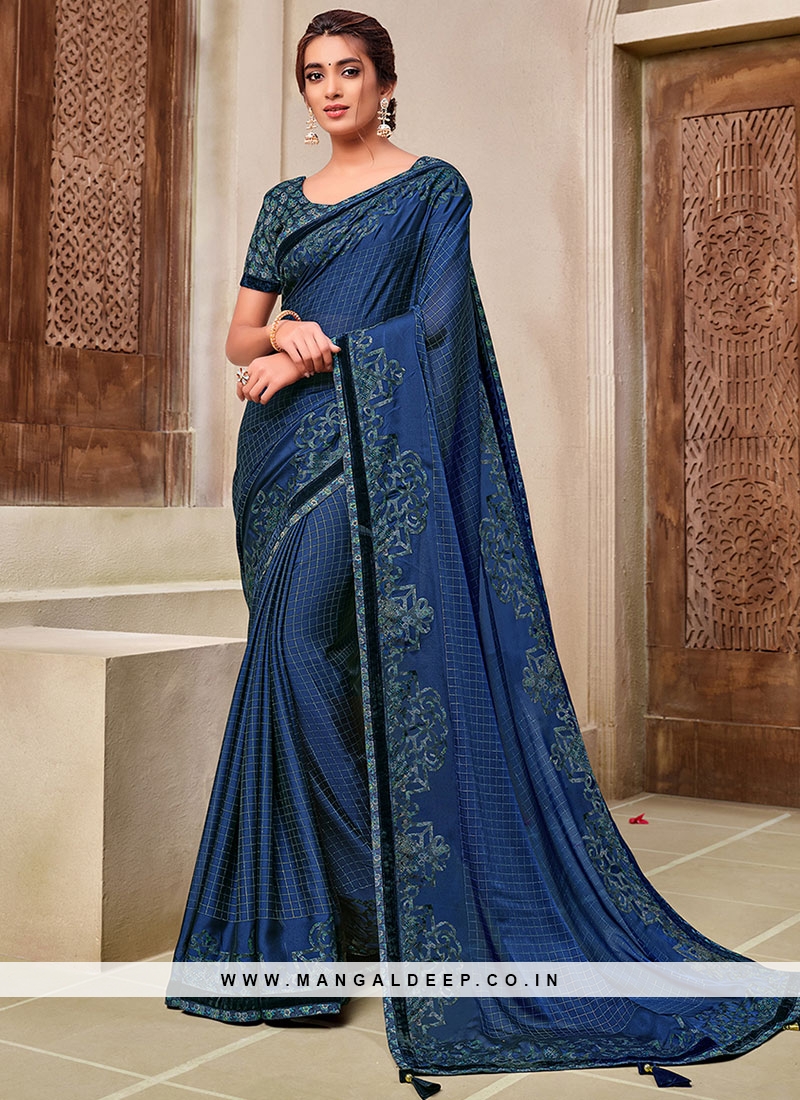 Buy Copper Ready Pleated Metallic Lycra Saree Online