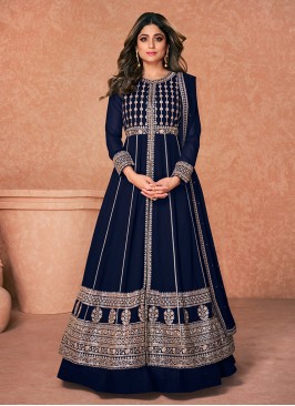 Blue Color Party Wear Georgette Suit