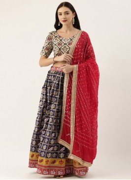 Blue Color Patola Silk Lehenga Choli