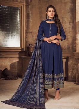 Blue Color Rayon Kurti With Dupatta