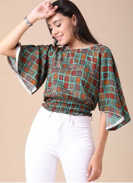 Blue Color Rayon Tunic Top