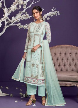 Blue Color Sequins Work Salwar Suit