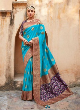 Blue Color Silk Patola Saree