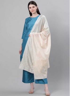 Blue Color Silk Readymade Suit