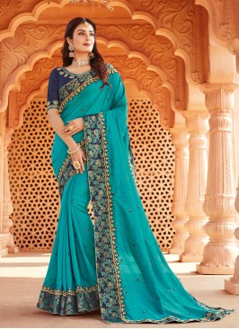 Blue Color Silk Wedding Saree