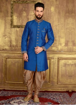 Blue Colour Embroidered Men's Panjabi Suit