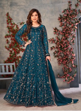 Blue Colour Heavy Sequance Embroidery Work Length Suit