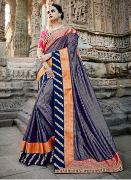 Blue Designer Traditional Party Wear Saree