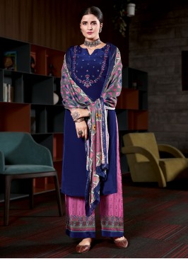 Blue Embroidered Festival Designer Pakistani Salwar Suit