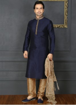 Blue Embroidered Kurta Pajama