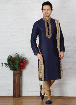 Blue Embroidered Kurta Pajama