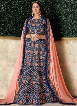 Blue Embroidered Lehenga Choli