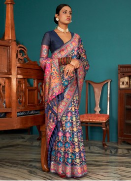 Blue Engagement Designer Saree