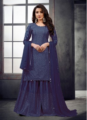 Blue Festival Chinon Designer Salwar Suit