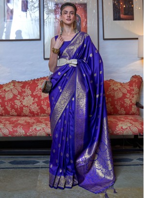 Blue Festival Handloom silk Classic Saree
