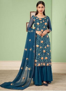 Blue Festival Palazzo Salwar Kameez