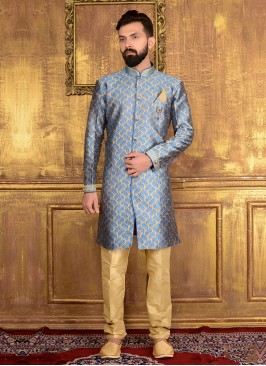 Blue Indo Western Kurta Pajama