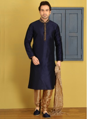 Blue Kurta Pajama For Sangeet Function