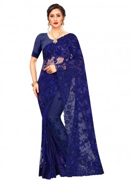 Blue Resham Party Classic Saree