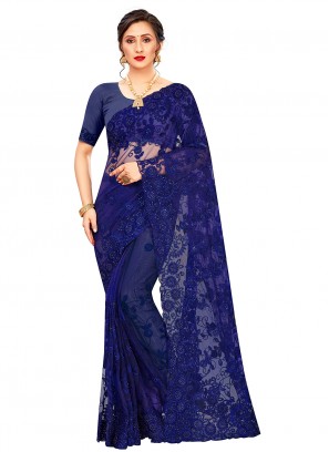 Blue Resham Party Classic Saree