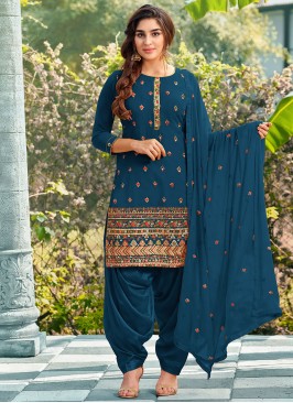 Blue Sequins Ceremonial Trendy Salwar Kameez