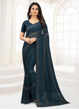 Blue Stone Contemporary Style Saree