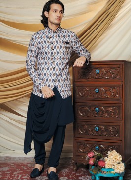 Blue Stylish Kurta With Jacket