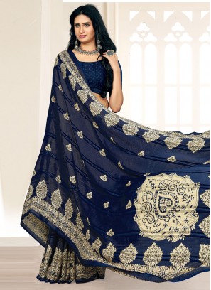 Blue Weaving Casual Saree